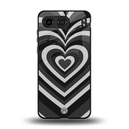 y2k retro black hearts back phone cover | glass case for oneplus nord 4