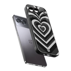 y2k retro black hearts back phone cover | glass case for oneplus nord 4