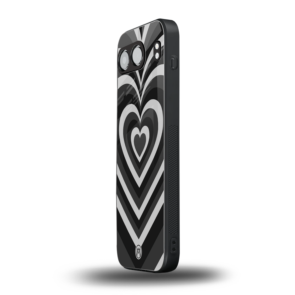 y2k retro black hearts back phone cover | glass case for oneplus nord 4