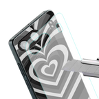y2k retro black hearts back phone cover | glass case for oneplus nord 4