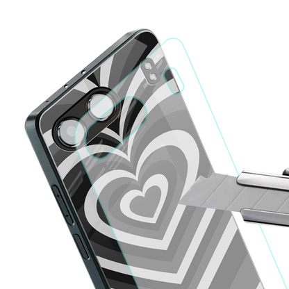 y2k retro black hearts back phone cover | glass case for oneplus nord 4