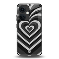 y2k retro black hearts back phone cover | glass case for oneplus nord ce 3