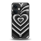 y2k retro black hearts back phone cover | glass case for oneplus nord ce 3