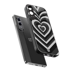 y2k retro black hearts back phone cover | glass case for oneplus nord ce 4 lite
