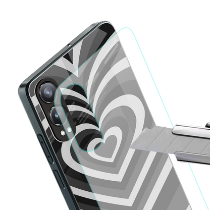 y2k retro black hearts back phone cover | glass case for oneplus nord ce 4 lite