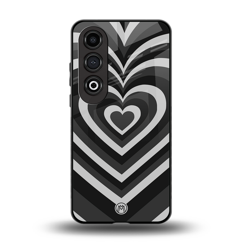 y2k retro black hearts back phone cover | glass case for oneplus nord ce 4