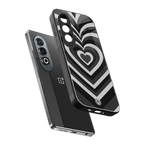 y2k retro black hearts back phone cover | glass case for oneplus nord ce 4