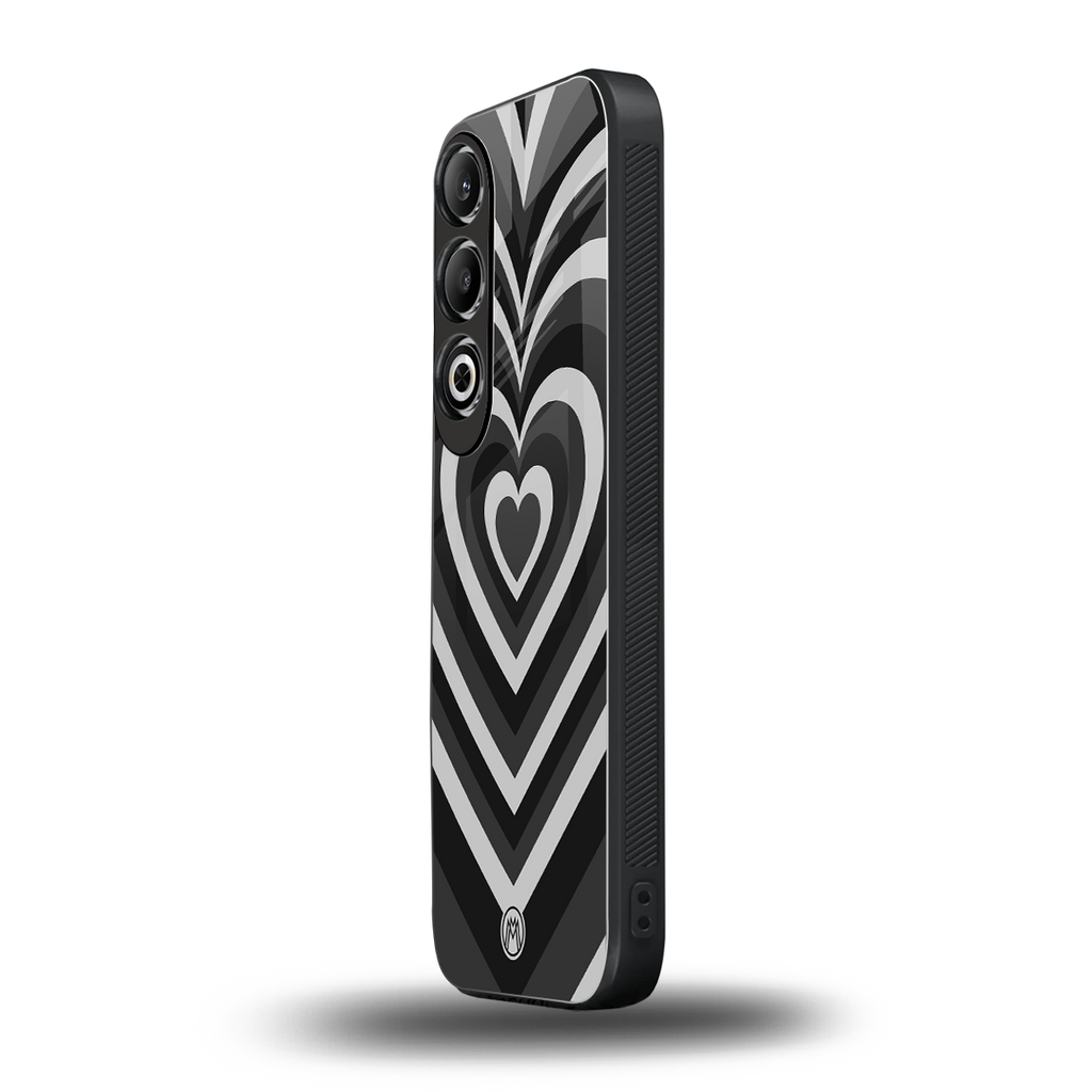 y2k retro black hearts back phone cover | glass case for oneplus nord ce 4