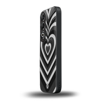y2k retro black hearts back phone cover | glass case for oneplus nord ce 4