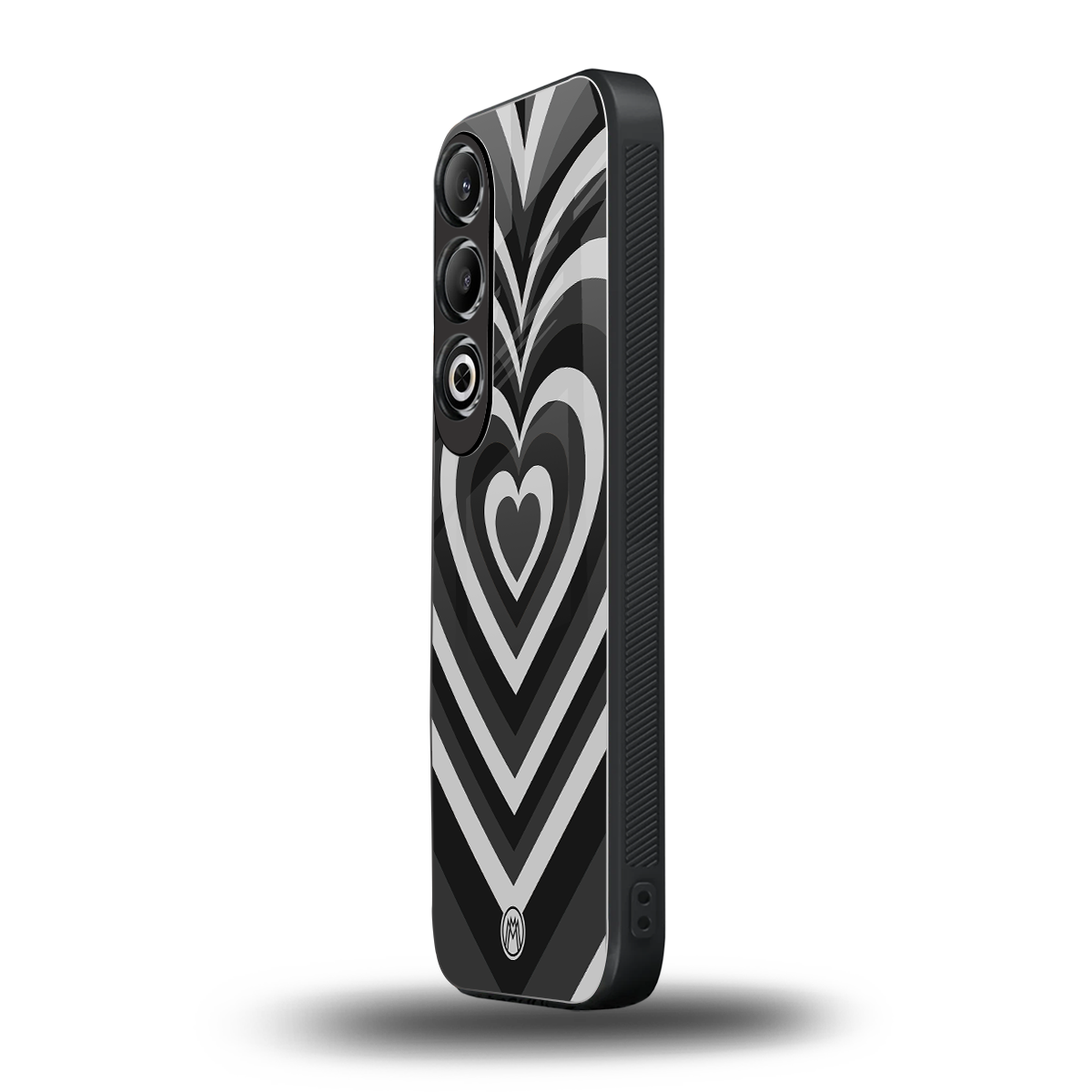 y2k retro black hearts back phone cover | glass case for oneplus nord ce 4