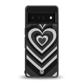 y2k retro black hearts back phone cover | glass case for google pixel 6 pro