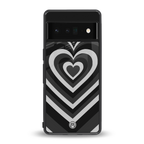 y2k retro black hearts back phone cover | glass case for google pixel 6 pro