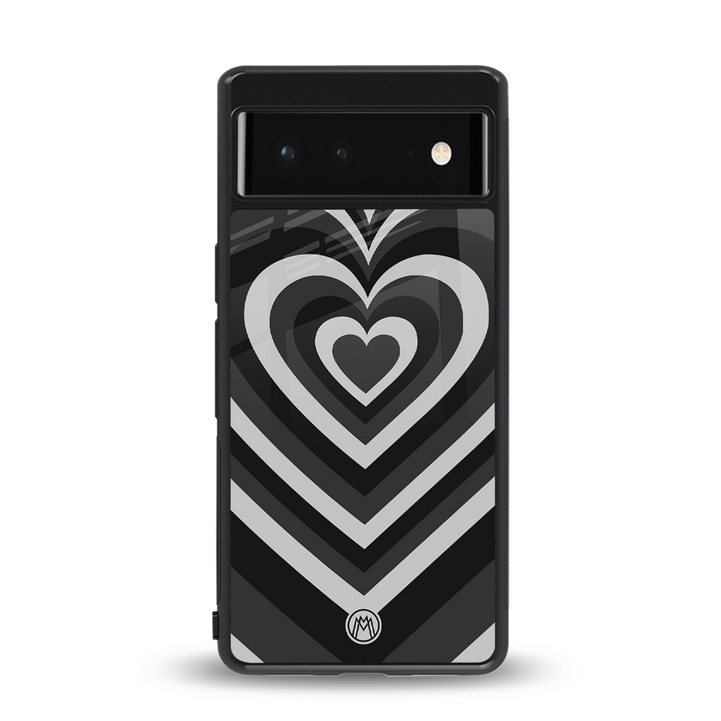 y2k retro black hearts back phone cover | glass case for google pixel 6