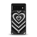 y2k retro black hearts back phone cover | glass case for google pixel 6