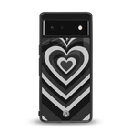 y2k retro black hearts back phone cover | glass case for google pixel 6
