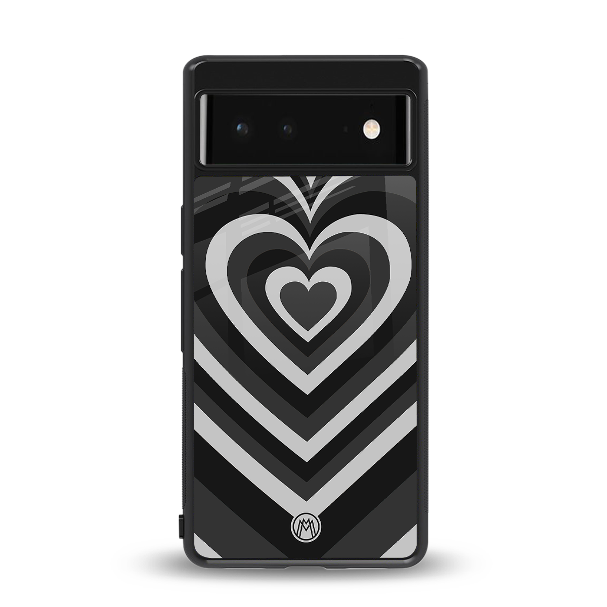 y2k retro black hearts back phone cover | glass case for google pixel 6