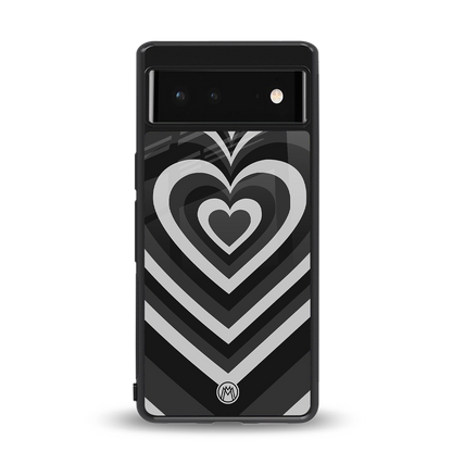 y2k retro black hearts back phone cover | glass case for Google Pixel 6A