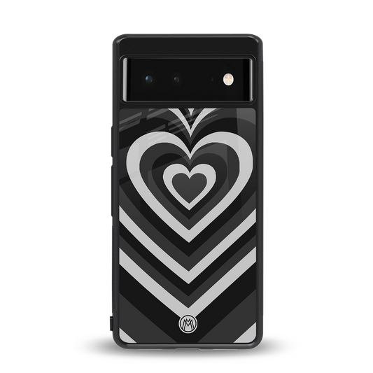 y2k retro black hearts back phone cover | glass case for Google Pixel 6A