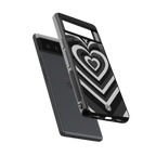 y2k retro black hearts back phone cover | glass case for google pixel 6