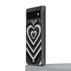 y2k retro black hearts back phone cover | glass case for google pixel 6