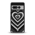 y2k retro black hearts back phone cover | glass case for google pixel 7 pro