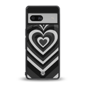 y2k retro black hearts back phone cover | glass case for Google Pixel 7