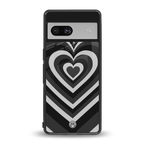y2k retro black hearts back phone cover | glass case for Google Pixel 7