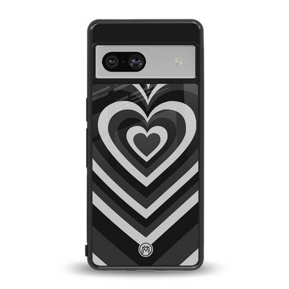y2k retro black hearts back phone cover | glass case for Google Pixel 7A