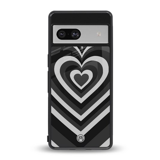 y2k retro black hearts back phone cover | glass case for Google Pixel 7A