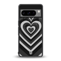 y2k retro black hearts back phone cover | glass case for google pixel 8 pro