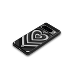 y2k retro black hearts back phone cover | glass case for google pixel 8 pro