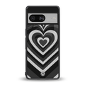 y2k retro black hearts back phone cover | glass case for Google Pixel 8