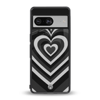 y2k retro black hearts back phone cover | glass case for Google Pixel 8