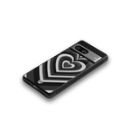 y2k retro black hearts back phone cover | glass case for Google Pixel 8
