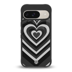 y2k retro black hearts back phone cover | glass case for google pixel 9