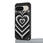 y2k retro black hearts back phone cover | glass case for google pixel 9