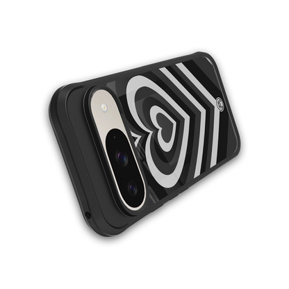 y2k retro black hearts back phone cover | glass case for google pixel 9