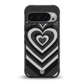 y2k retro black hearts back phone cover | glass case for google pixel 9 pro
