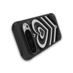 y2k retro black hearts back phone cover | glass case for google pixel 9 pro