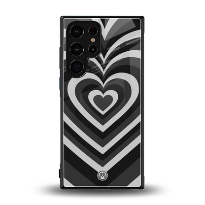 y2k retro black hearts back phone cover | glass case for samsung galaxy s24 ultra