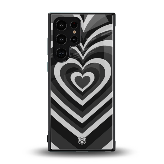 y2k retro black hearts back phone cover | glass case for samsung galaxy s24 ultra