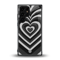 y2k retro black hearts back phone cover | glass case for samsung galaxy s23 ultra