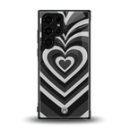 y2k retro black hearts back phone cover | glass case for samsung galaxy s23 ultra
