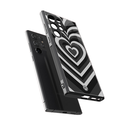 y2k retro black hearts back phone cover | glass case for samsung galaxy s24 ultra