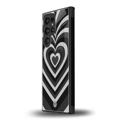 y2k retro black hearts back phone cover | glass case for samsung galaxy s24 ultra