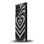y2k retro black hearts back phone cover | glass case for samsung galaxy s23 ultra
