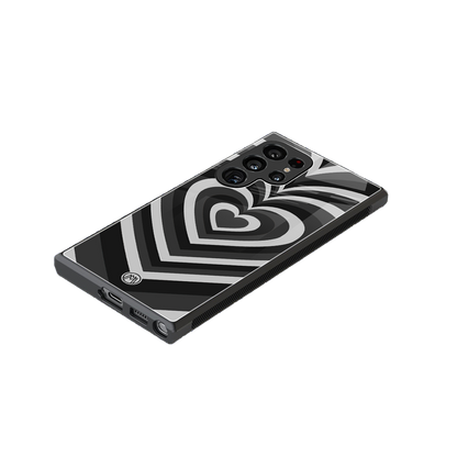 y2k retro black hearts back phone cover | glass case for samsung galaxy s24 ultra