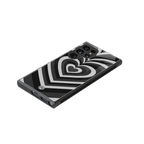 y2k retro black hearts back phone cover | glass case for samsung galaxy s23 ultra