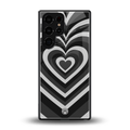 y2k retro black hearts back phone cover | glass case for samsung galaxy s25 ultra