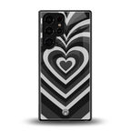 y2k retro black hearts back phone cover | glass case for samsung galaxy s25 ultra